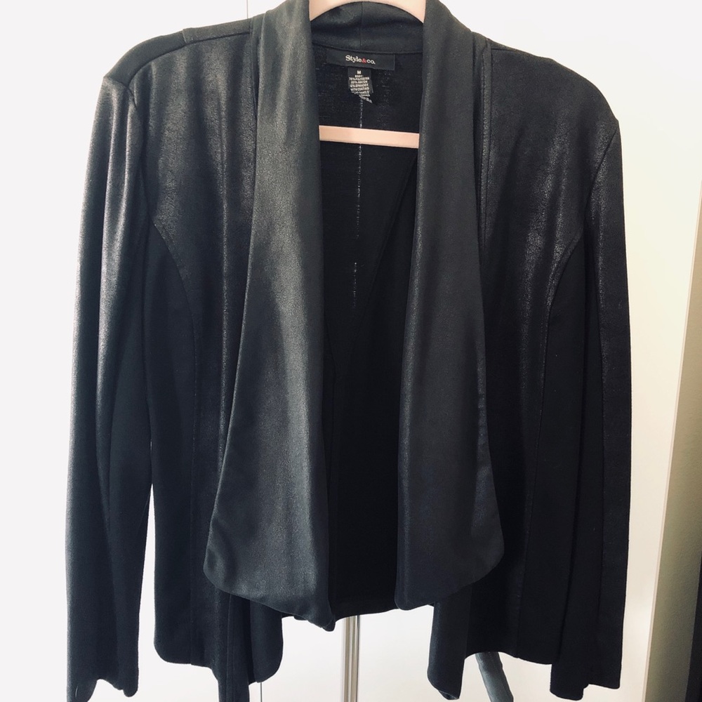 Faux Suede draped blazer